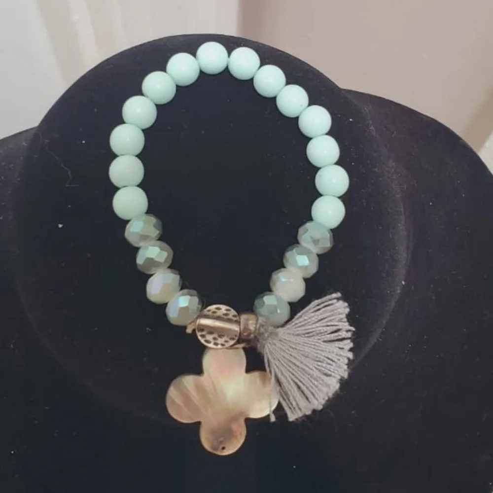 Turquoise Pearl Bead Bracelet🌴